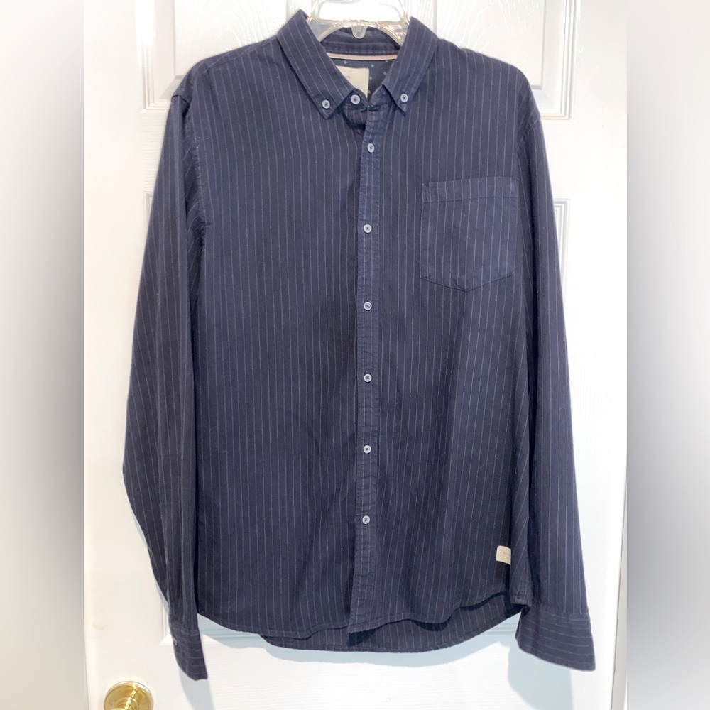 Scotch & Soda soft black striped dress shirt. Size XL